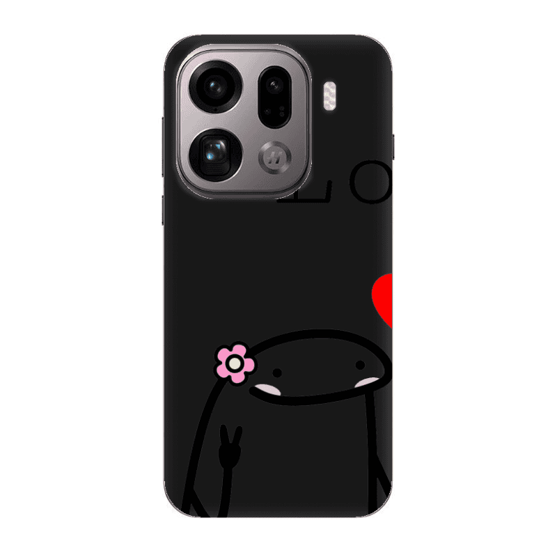Oppo Find X9 Pro Love 1 Black Colored Silicone TPU Θήκη
